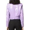 womens short fitted purple-jacket