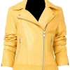 yellow biker leather jacket