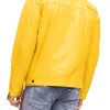 yellow leather motorcycle jacket