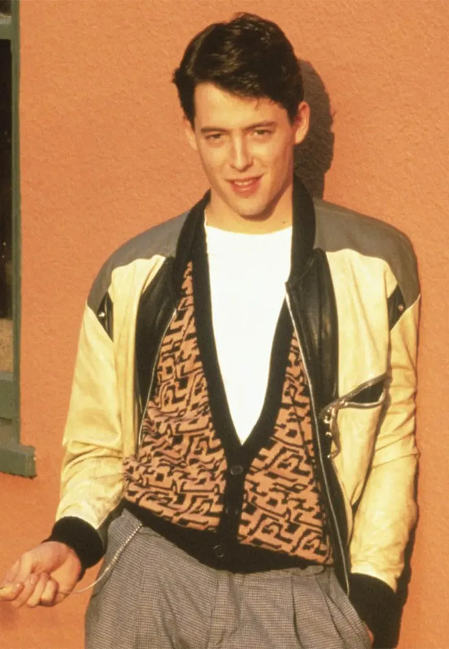 Ferris Bueller Day off Leather Jacket ferris bueller golden jacket