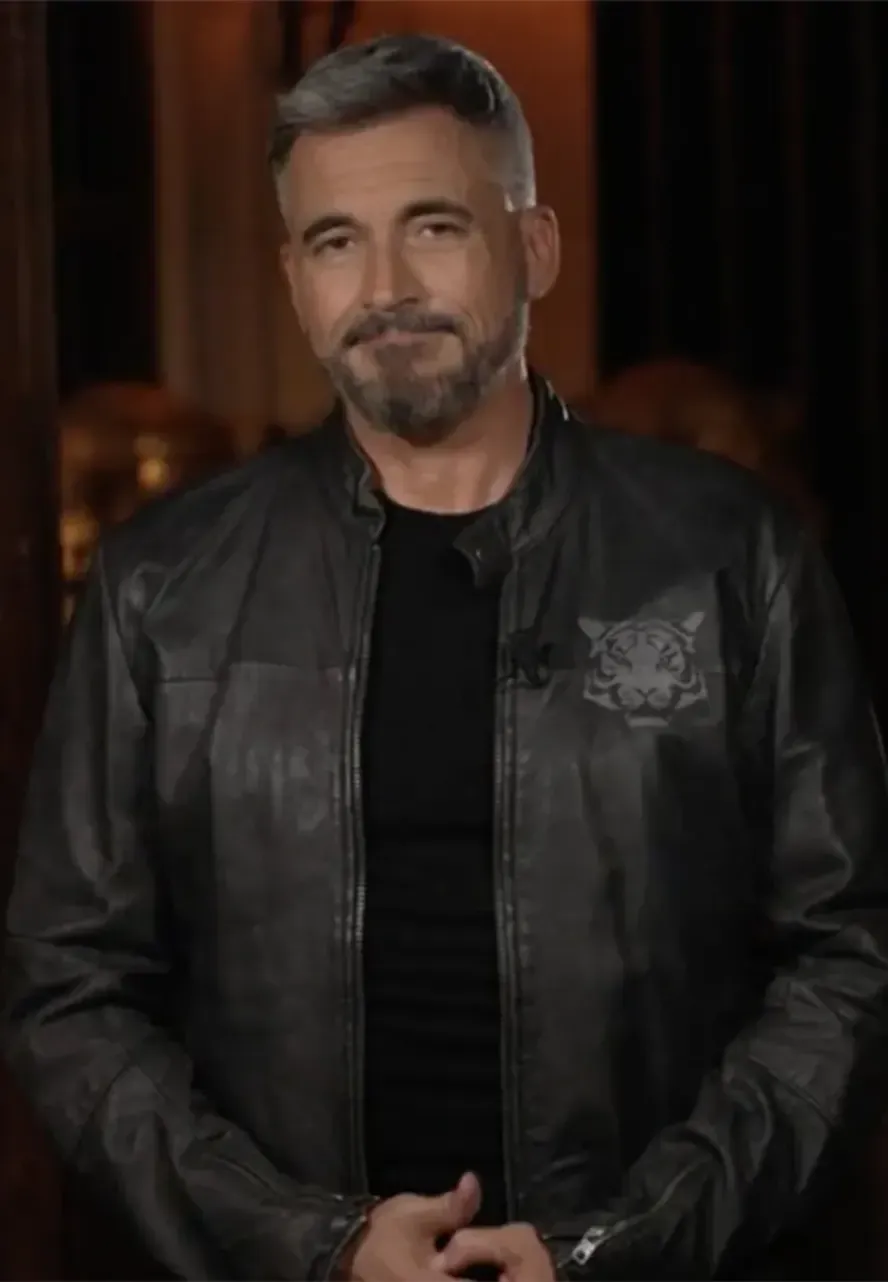 Fort Boyard Olivier Minne Leather Jacket fort boyard black jacket