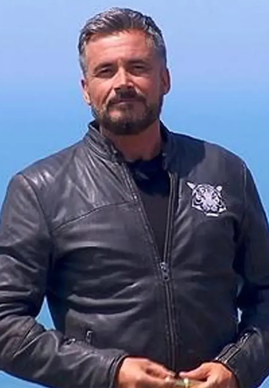 Fort Boyard Olivier Minne Leather Jacket fort boyard black leather jacket