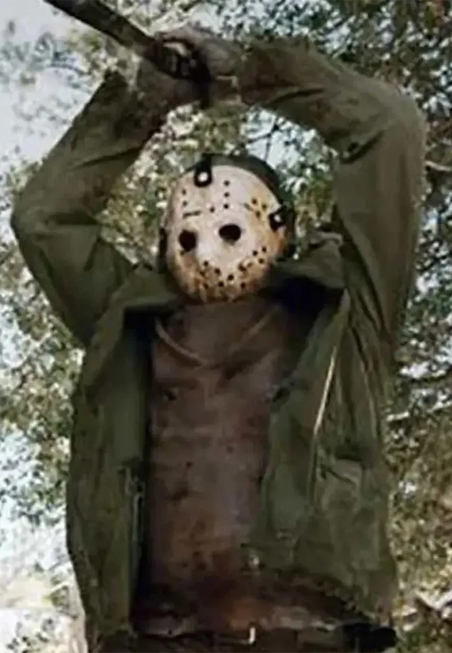 Never Hike In The Snow Jason Voorhees Green Jacket jason voorhees costume