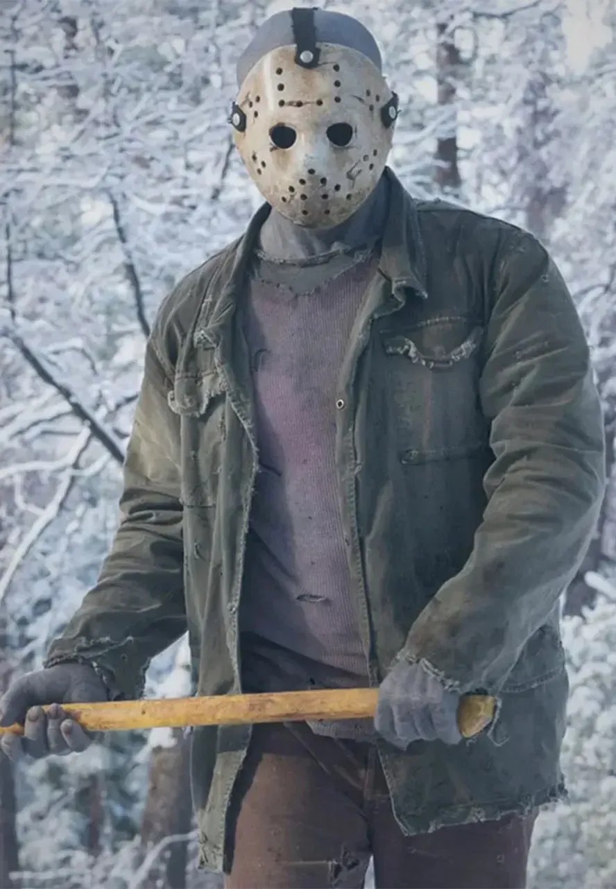 Never Hike In The Snow Jason Voorhees Green Jacket jason voorhees green jacket
