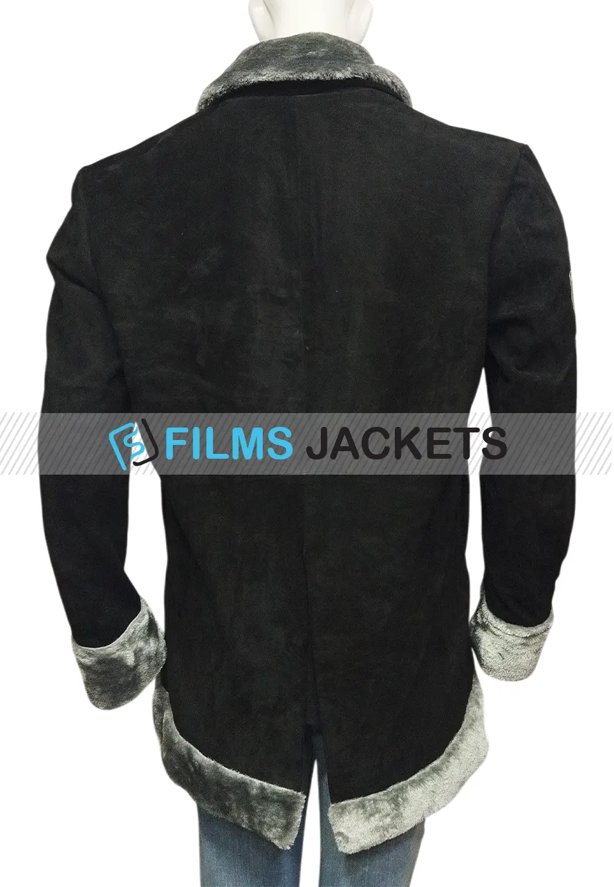 One Piece S02 Sanji Black Shearling Coat one piece s02 black wool coat