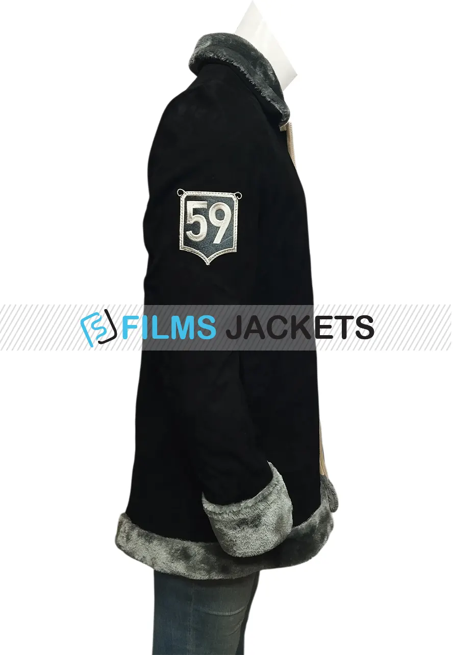 One Piece S02 Sanji Black Shearling Coat one piece s02 suede coat