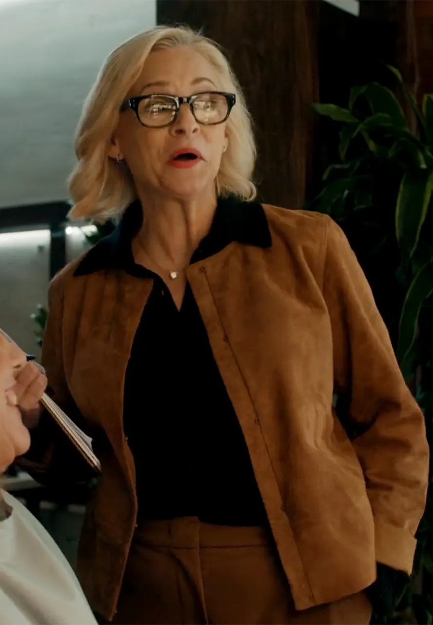Elsbeth S03 Amy Sedaris Suede Leather Jacket amy sedaris jacket