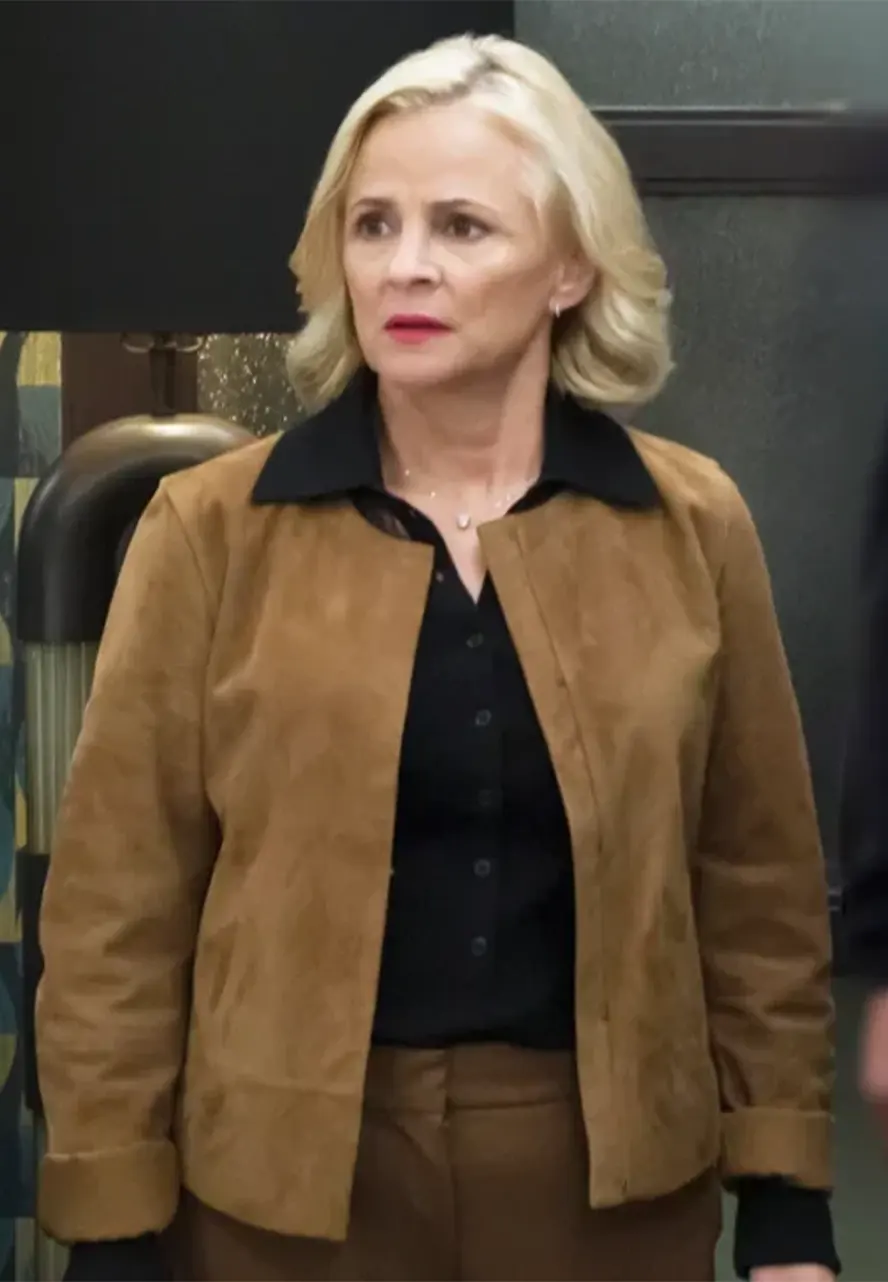 Elsbeth S03 Amy Sedaris Suede Leather Jacket amy sedaris suede leather jacket