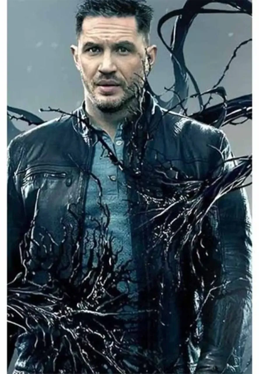 Venom 2 Tom Hardy Black Leather Biker Jacket black leather biker jacket