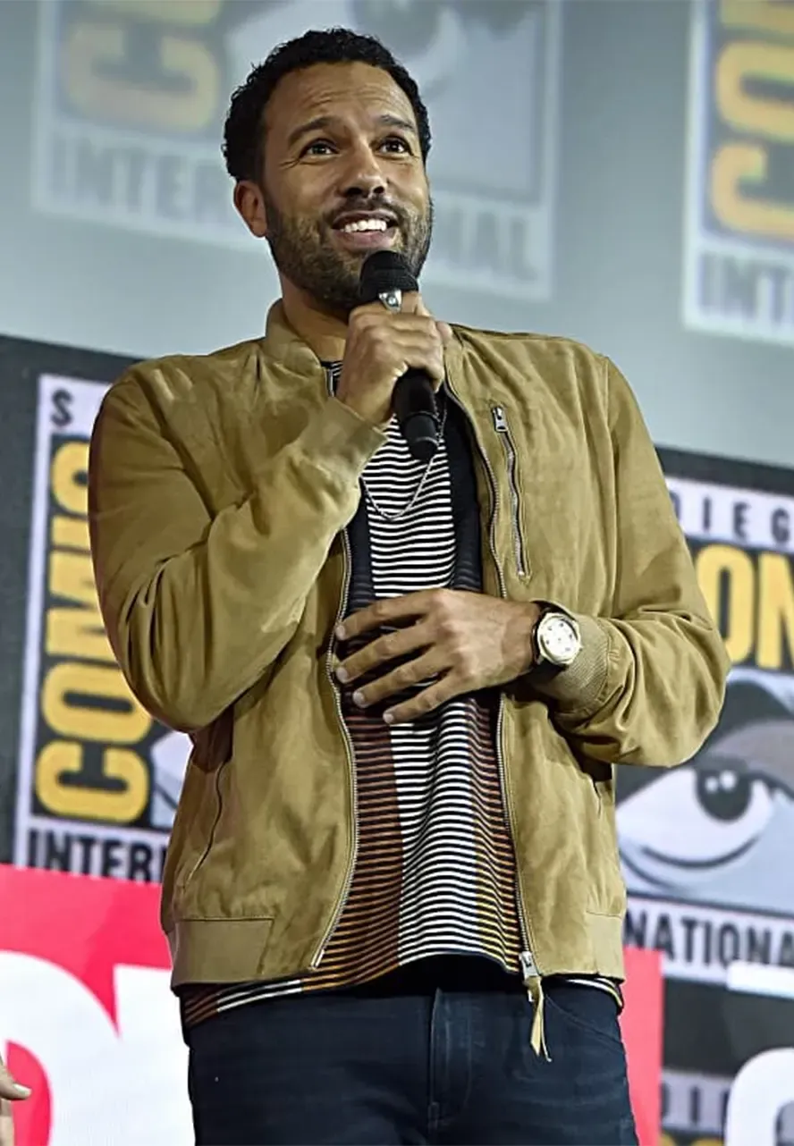 O-T Fagbenle Black Widow Suede Leather Jacket black widow leather jacket