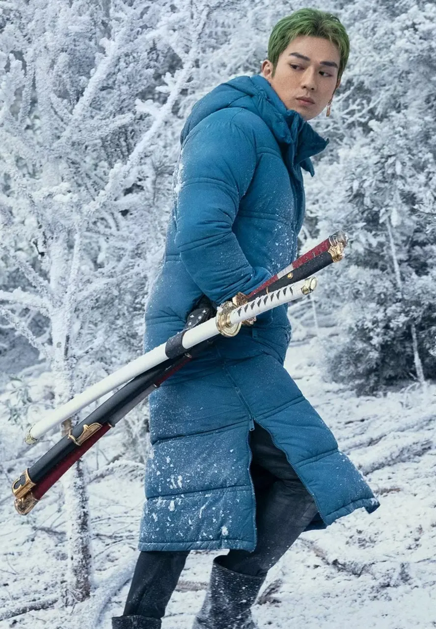 One Piece S02 Roronoa Zoro Blue Puffer Coat blue puffer coat