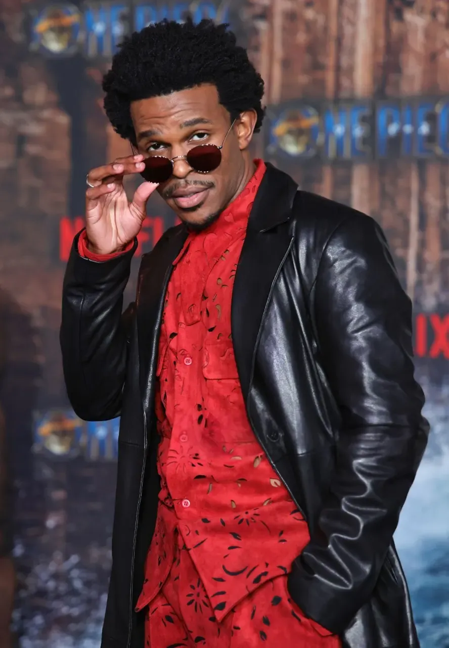 One Piece S02 Event Camrus Johnson Black Leather Coat camrus johnson black leather coat