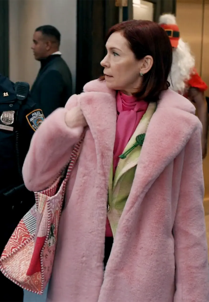 Elsbeth S02 Carrie Preston Fur Pink Coat carrie preston faux fur coat