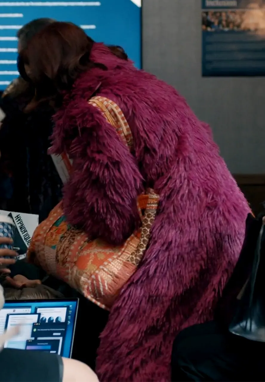 Elsbeth S02 Carrie Preston Magenta Pink Fur Coat carrie preston magenta pink coat