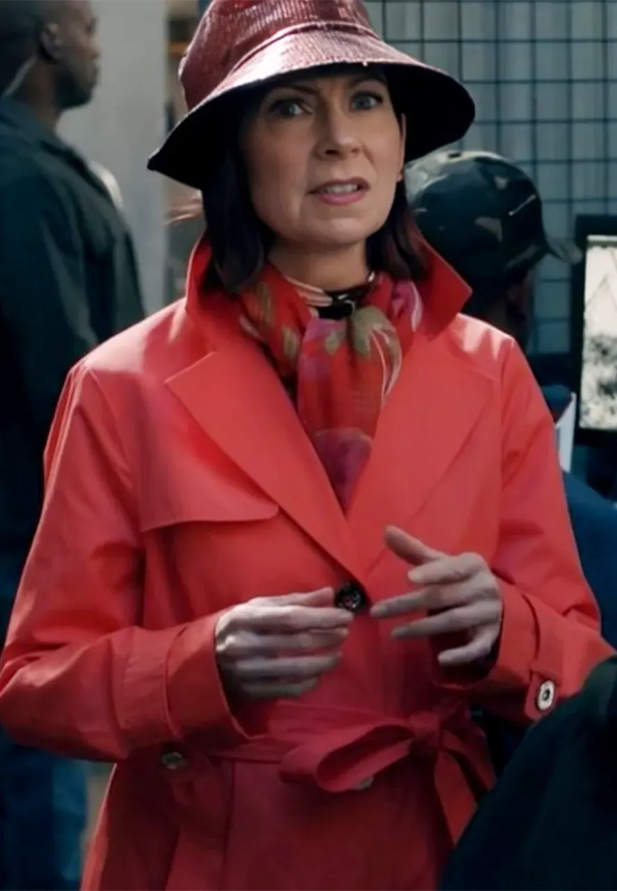 Elsbeth S02 Carrie Preston Red Cotton Coat carrie preston red cotton coat