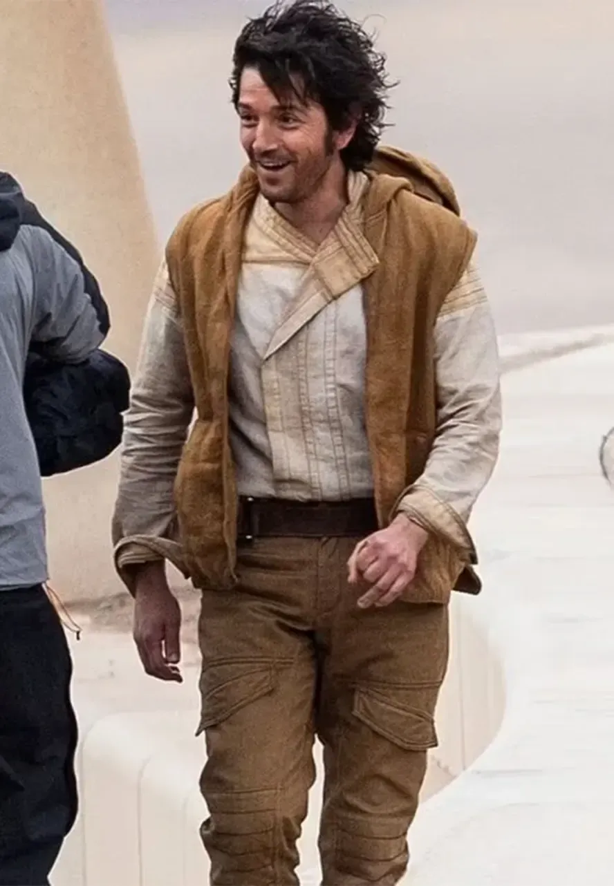 Star Wars Andor S01 Cassian Andor Brown Hooded Vest cassian andor brown hooded vest