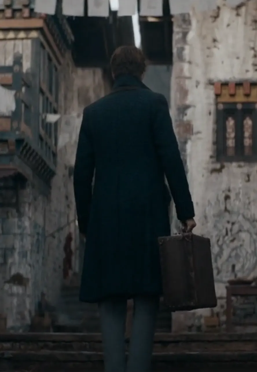 Fantastic Beasts The Secrets of Dumbledore Newton Scamander Blue Wool Coat eddie redmayne black coat in fantastic beasts