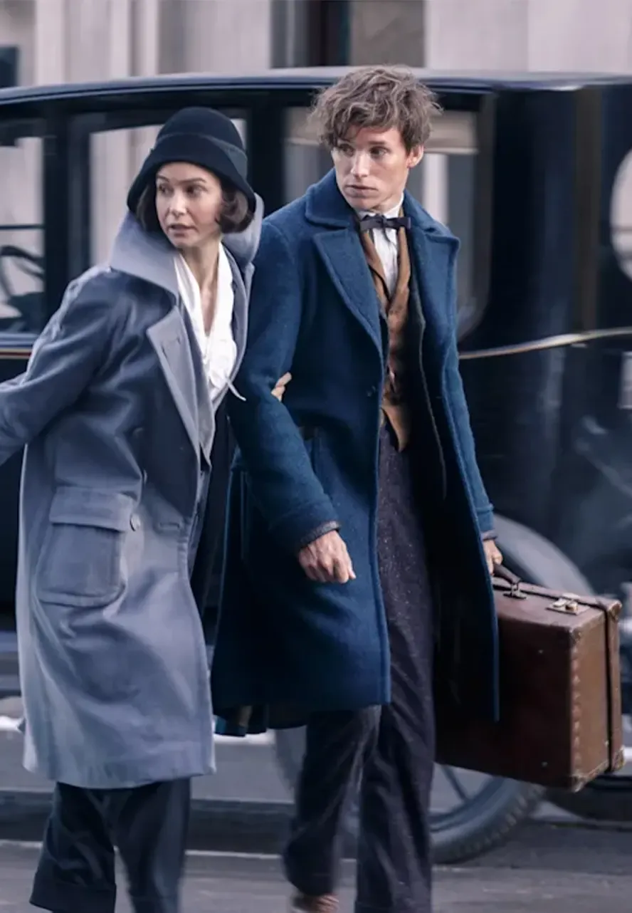 Fantastic Beasts The Secrets of Dumbledore Newton Scamander Blue Wool Coat eddie redmayne coat