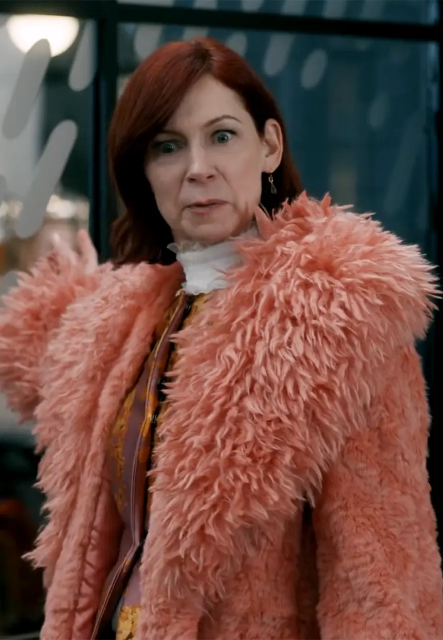 Elsbeth S02 Carrie Preston Pink Faux Fur Long Coat elsbeth faux fur long coat
