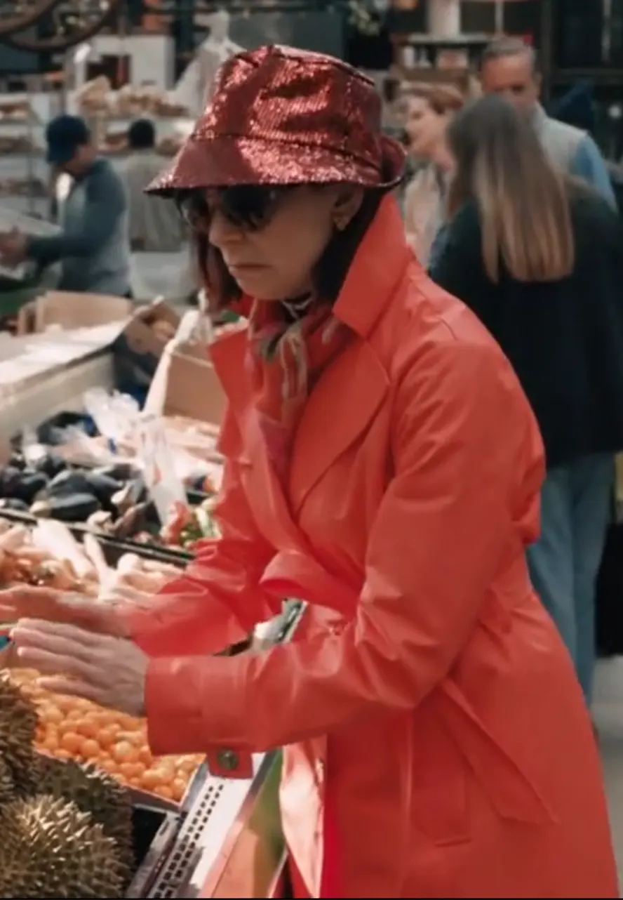 Elsbeth S02 Carrie Preston Red Cotton Coat elsbeth tascioni cotton coat