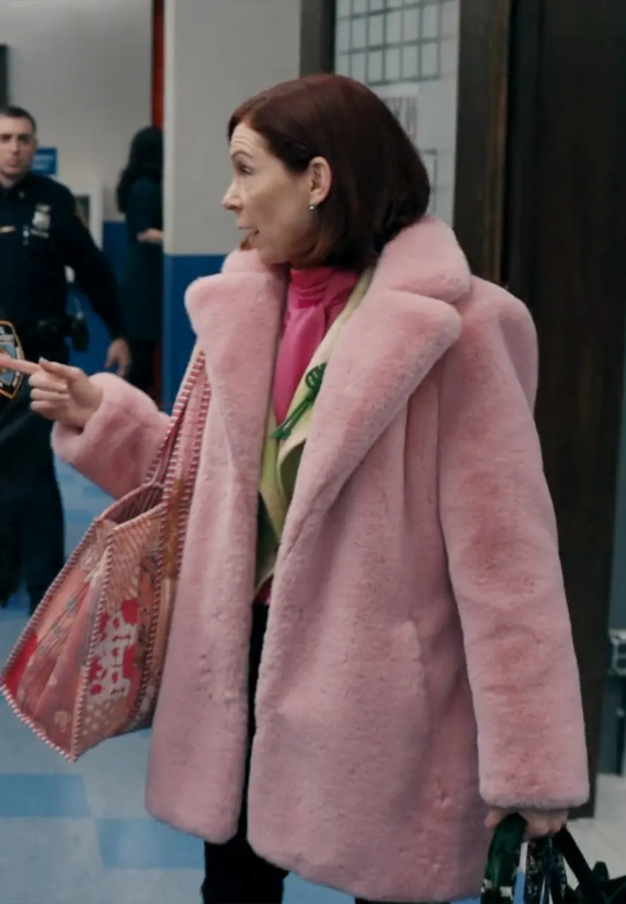 Elsbeth S02 Carrie Preston Fur Pink Coat elsbeth tascioni pink coat