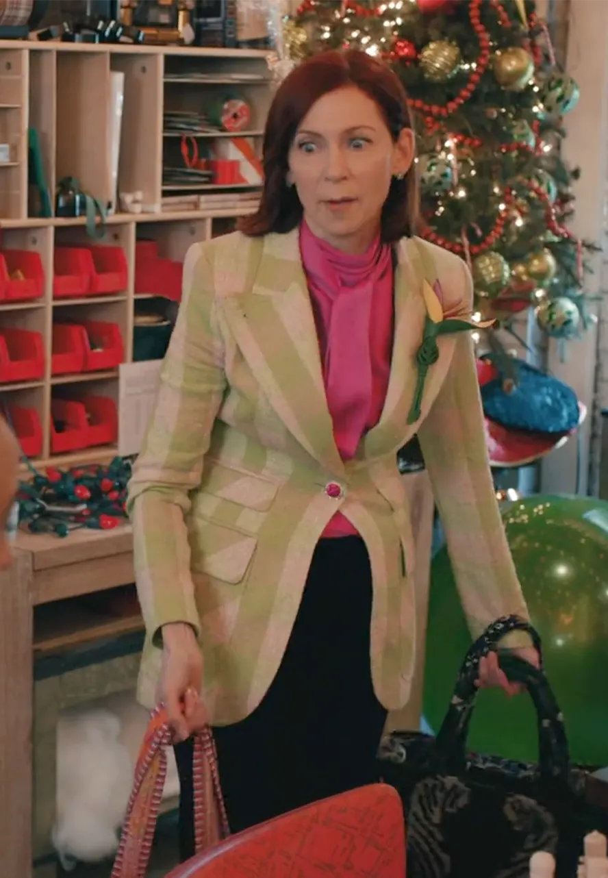 Elsbeth S02 Carrie Preston Green Blazer elsbeth tascioni plaid texture blazer