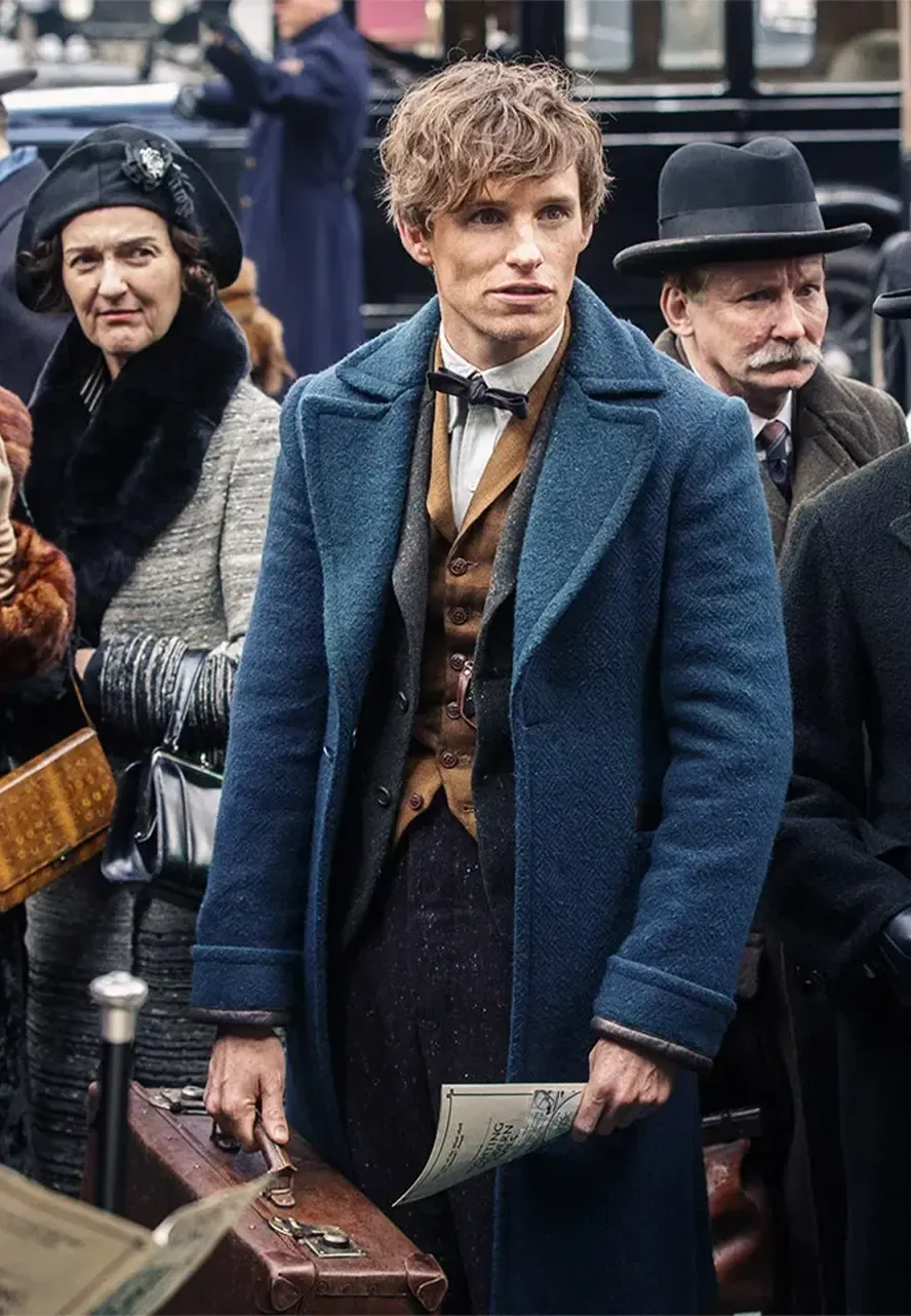 Fantastic Beasts The Secrets of Dumbledore Newton Scamander Blue Wool Coat fantastic beasts eddie redmayne coat