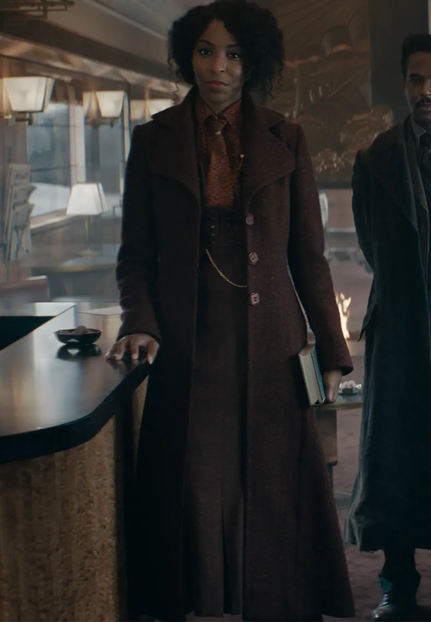 Fantastic Beasts The Secrets of Dumbledore Jessica Williams Coat jessica williams maroon coat