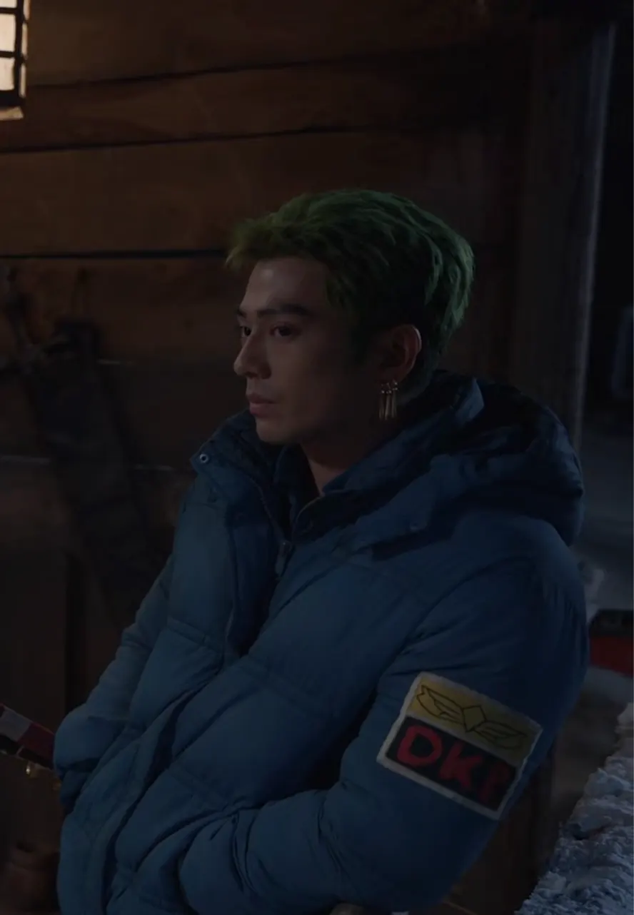 One Piece S02 Roronoa Zoro Blue Puffer Coat mackenyu coat
