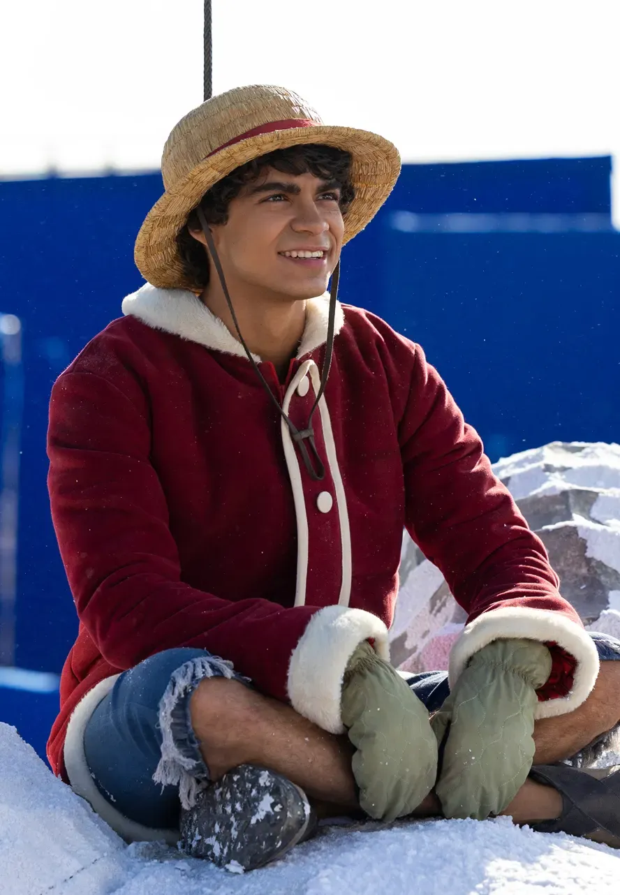 One Piece S02 Monkey D. Luffy Red Shearling Coat monkey d luffy one red shearling coat