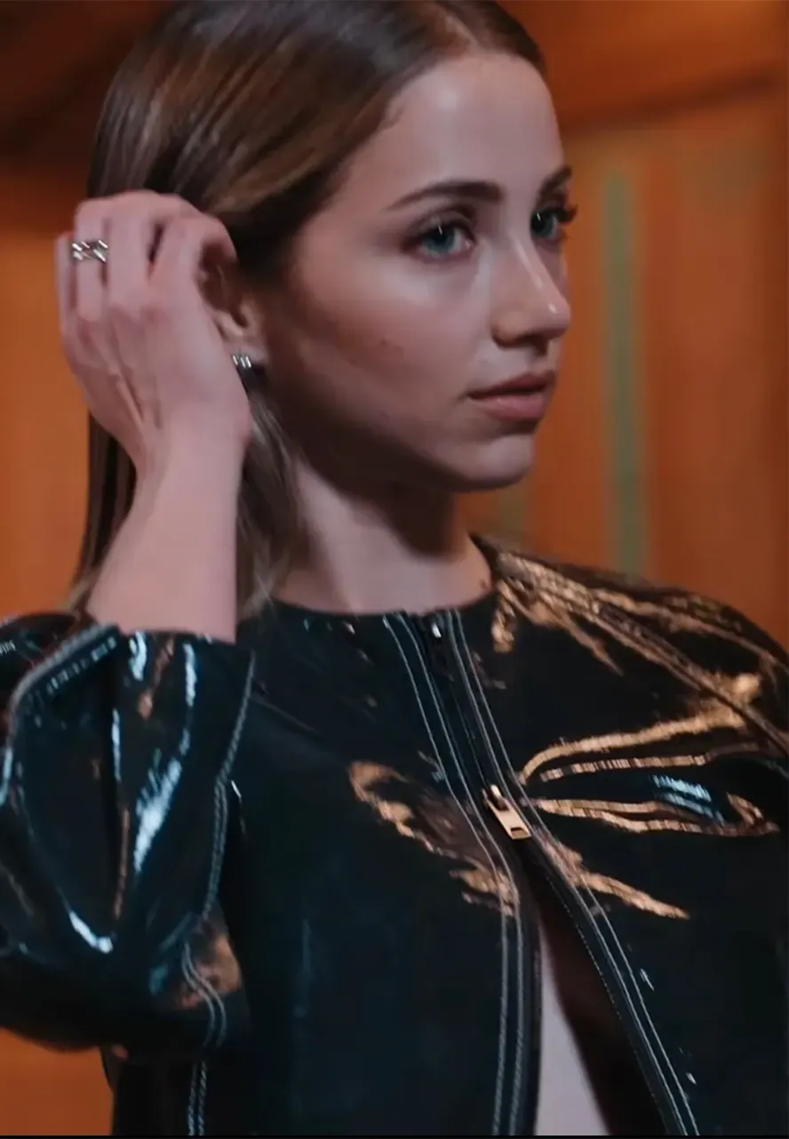 One Piece S02 Promotion Emily Rudd Black Cropped Jacket nami black cropped jacket