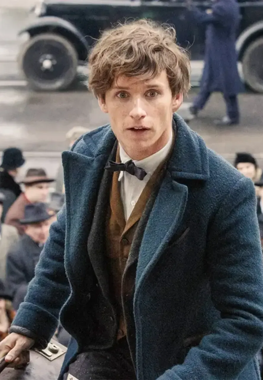 Fantastic Beasts The Secrets of Dumbledore Newton Scamander Blue Wool Coat newton scamander coat