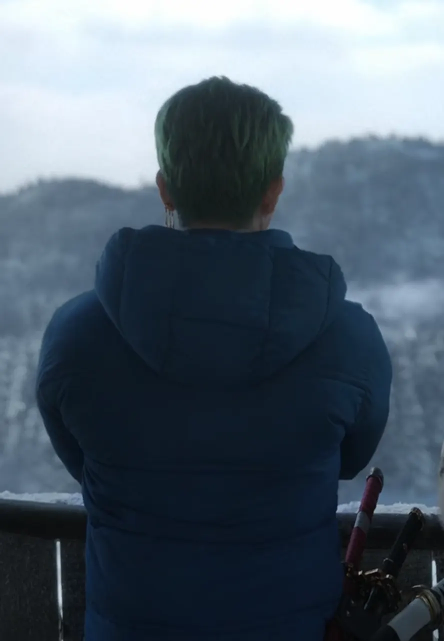 One Piece S02 Roronoa Zoro Blue Puffer Coat one piece puffer coat