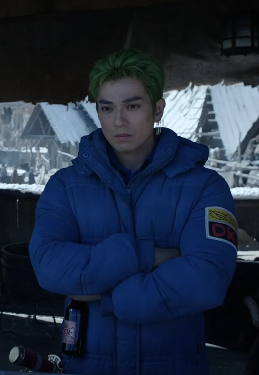One Piece S02 Roronoa Zoro Blue Puffer Coat roronoa zoro coat