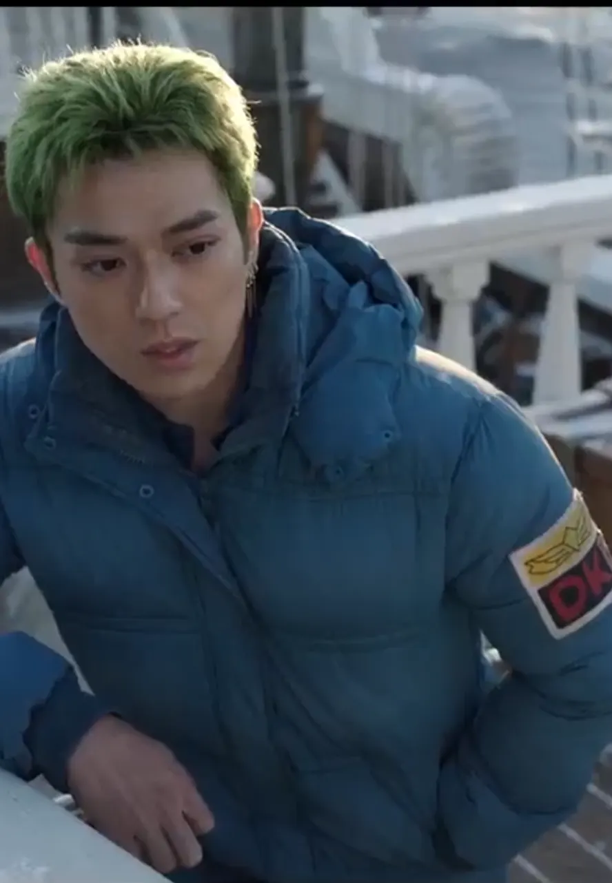One Piece S02 Roronoa Zoro Blue Puffer Coat roronoa zoro winter coat