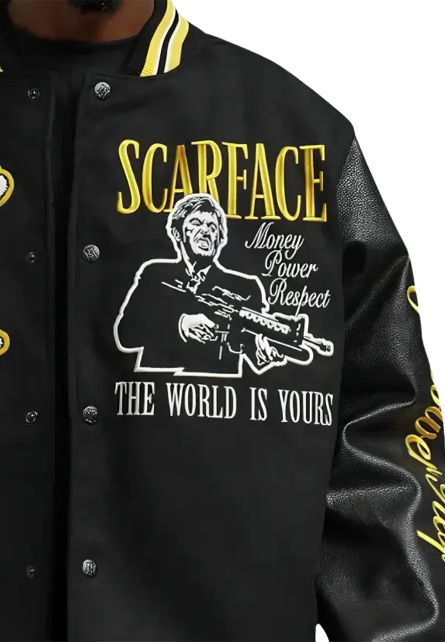 Scarface Varsity Jacket scarface black and yellow jacket