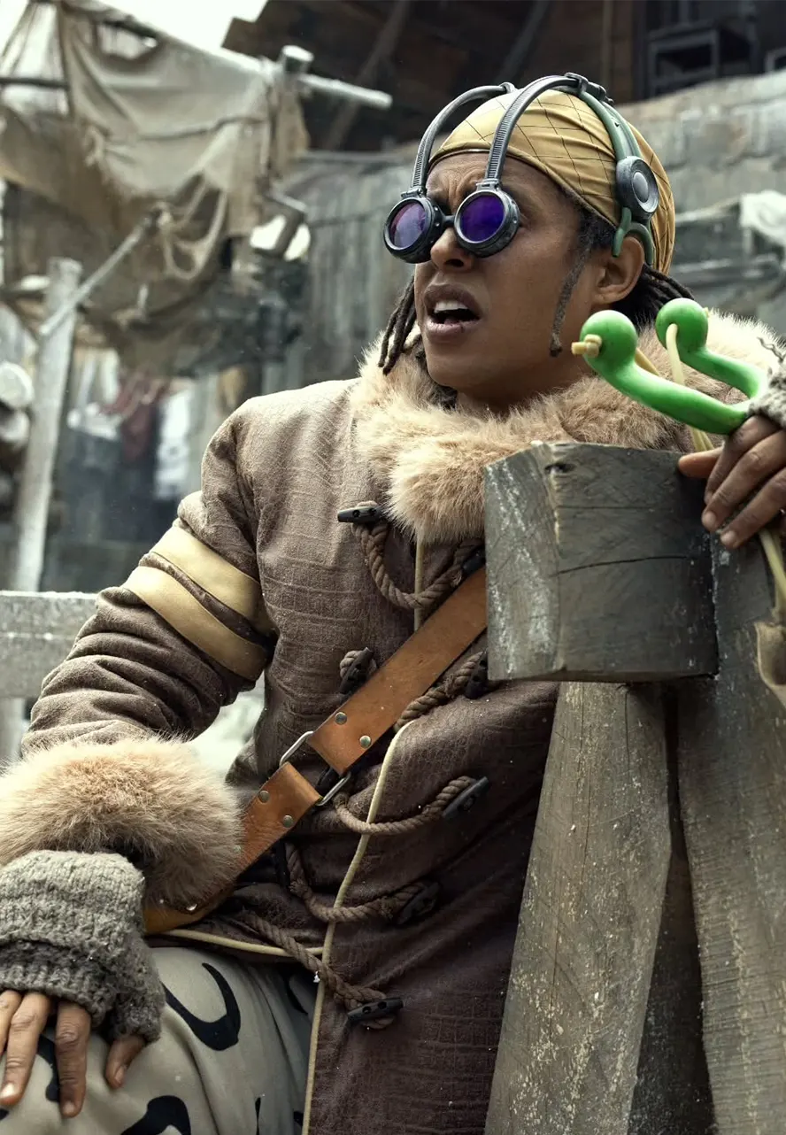 One Piece S02 Usopp Shearling Leather Coat shearling leather coat