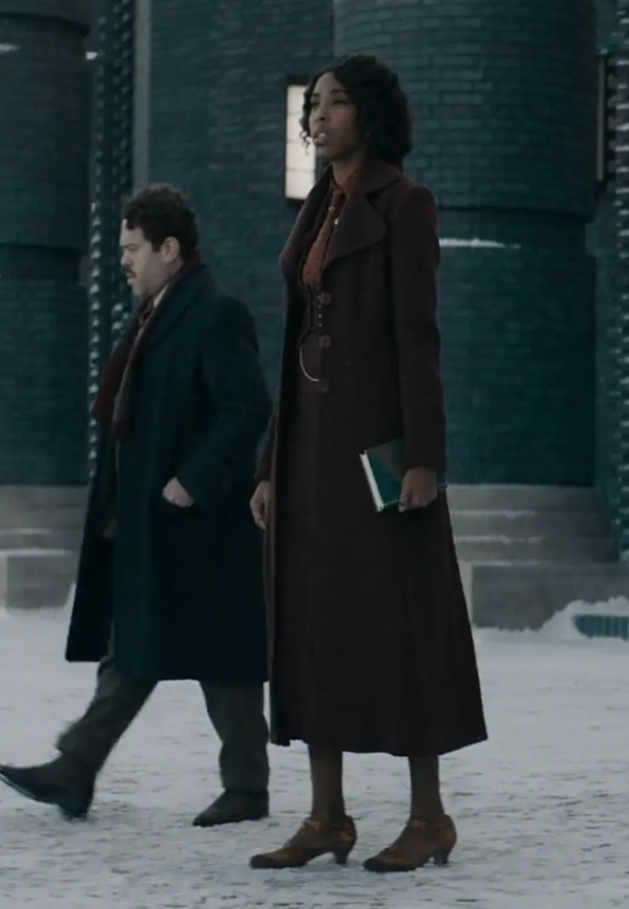 Fantastic Beasts The Secrets of Dumbledore Jessica Williams Coat the secrets of dumbledore maroon trench coat