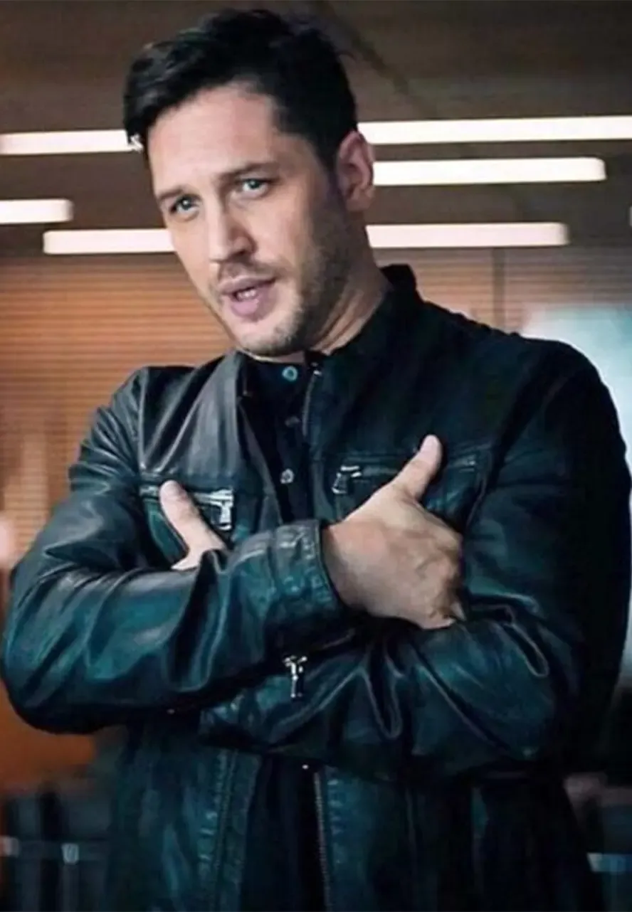 Venom 2 Tom Hardy Black Leather Biker Jacket tom hardy leather jacket