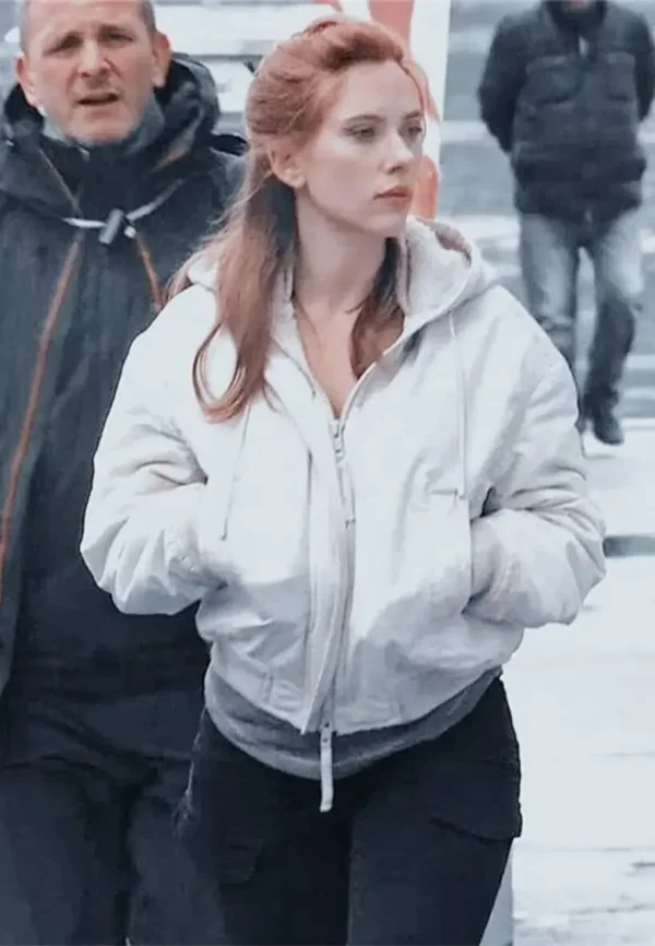 white hooded jacket