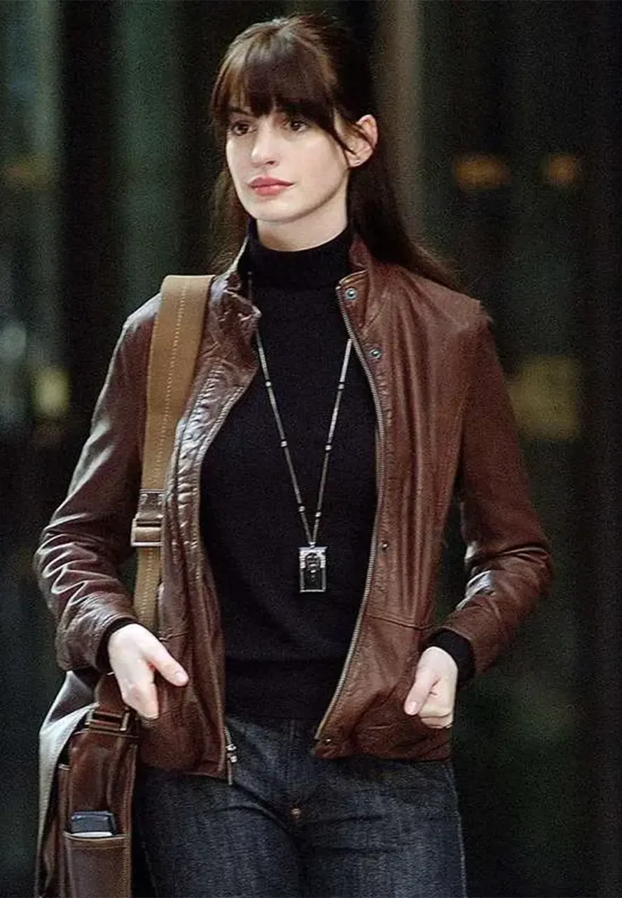 The Devil Wears Prada Anne Hathaway Leather Jacket anne hathaway leather jacket