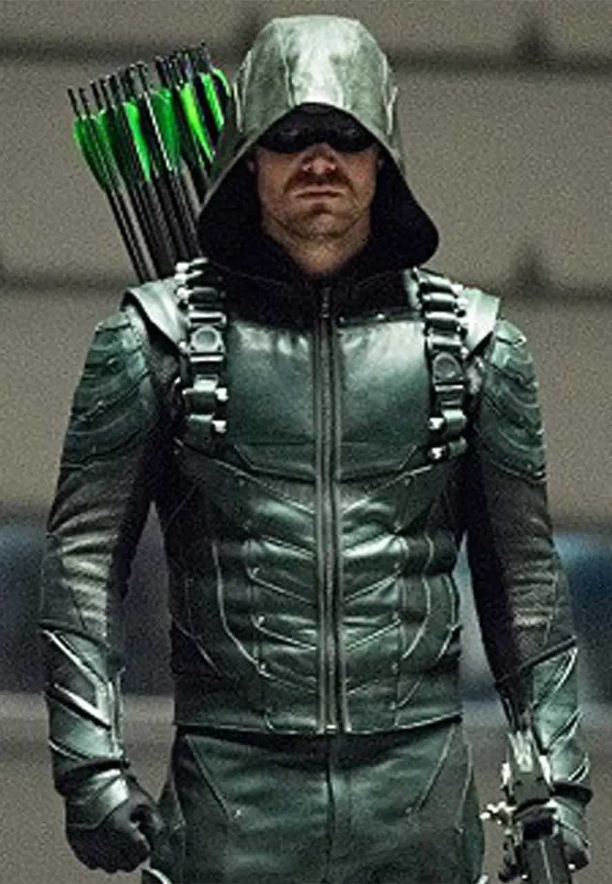 Green Arrow S05 Stephen Amell Leather Jacket arrow seasons 5 leather jacket