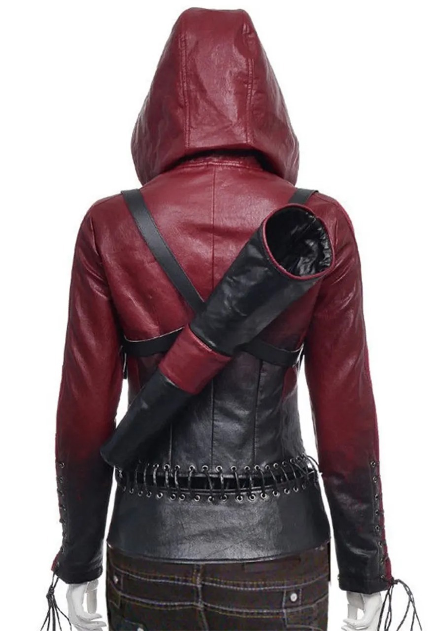 Willa Holland Arrow S04 Thea Queen Leather Jacket arrow thea queen jacket