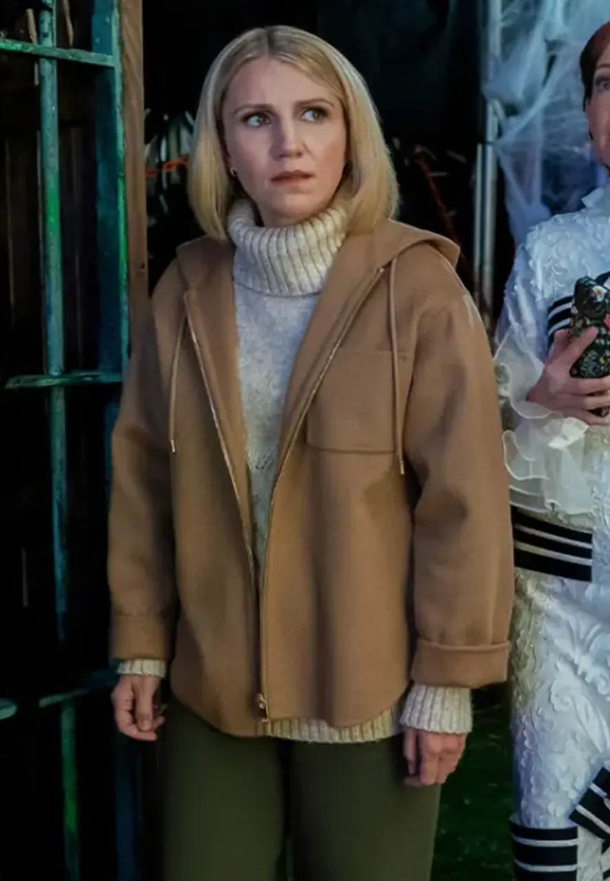Elsbeth S03 Annaleigh Ashford Brown Hooded Jacket brown hooded jacket