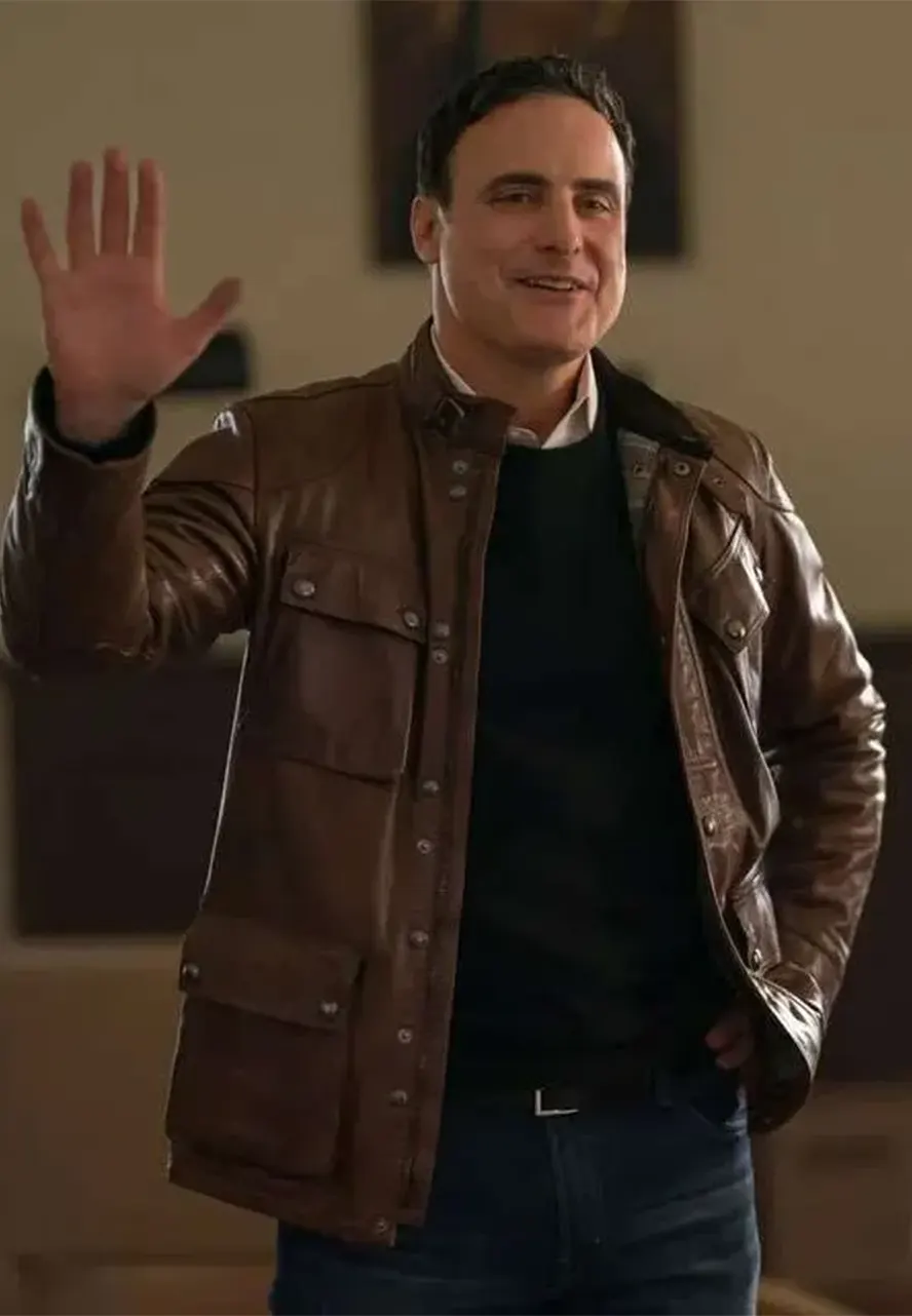 Elsbeth S03 Dominic Fumusa Brown Leather Jacket brown leather jacket
