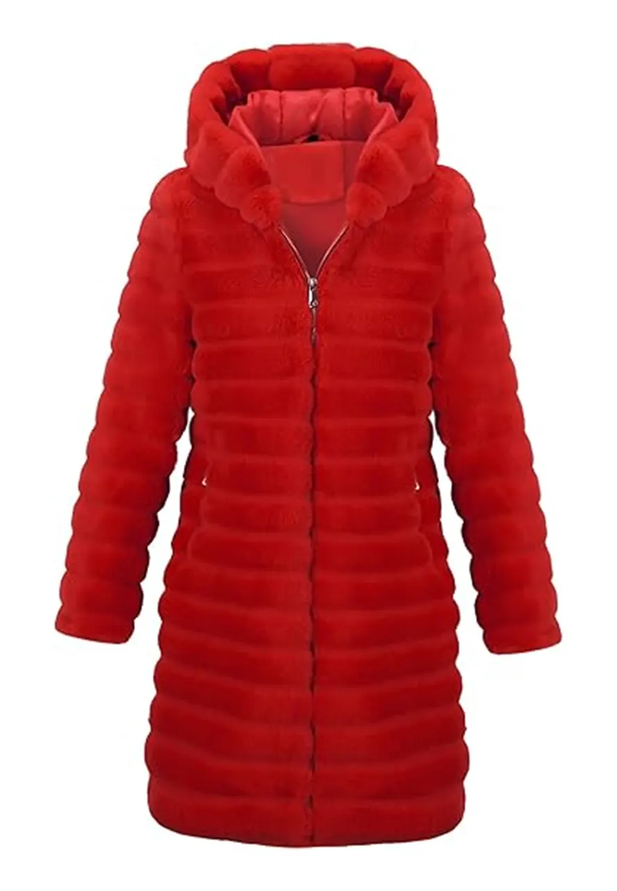 Elsbeth S02 Carrie Preston Red Faux Fur Coat carrie preston faux fur coat