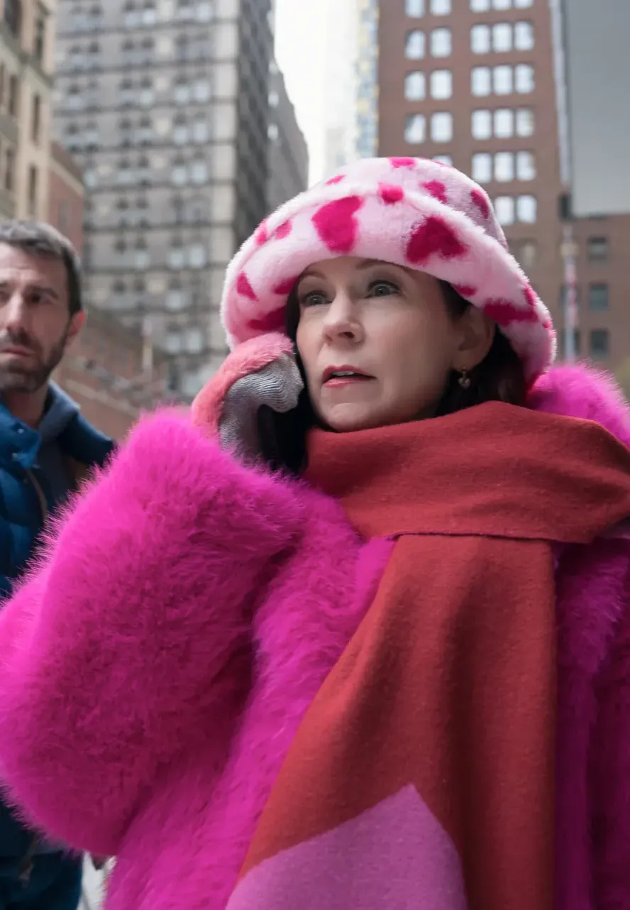 Elsbeth S02 Carrie Preston Pink Faux Fur Cropped Jacket carrie preston faux fur cropped jacket