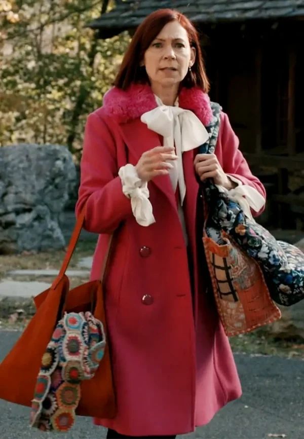 Elsbeth S02 Carrie Preston Fur Collar Pink Coat