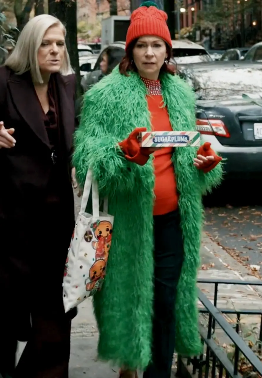 Elsbeth S02 Carrie Preston Green Faux Fur Coat carrie preston green coat