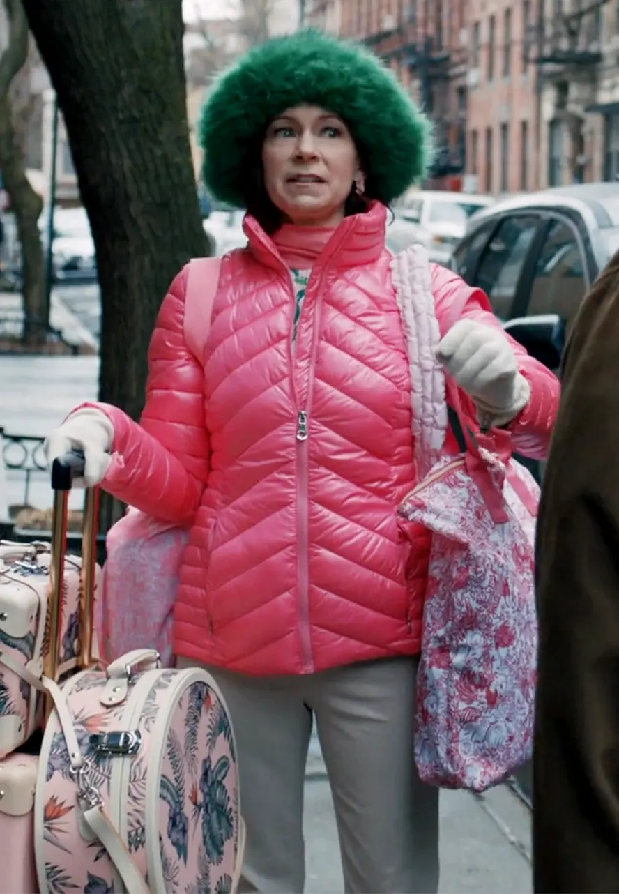 Elsbeth S02 Carrie Preston Pink Puffer Jacket carrie preston pink puffer jacket